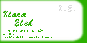 klara elek business card
